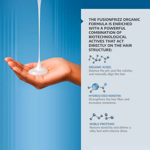 Vista 3 de Brscience Fusionfrizz Tratamiento orgánico de queratina - Solución profesional para alisar e iluminar el cabello, 3.4 fl oz