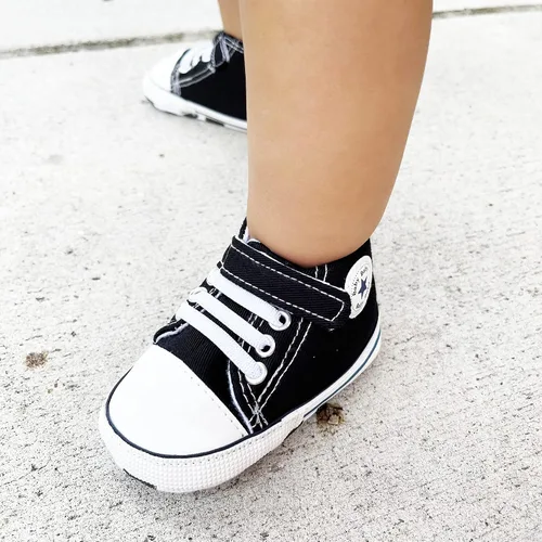 Vista 2 de Happy Dino Tenis unisex para bebés suaves sin corbata suela antideslizante zapatos de lona para primeros caminos elegantes zapatos para recién