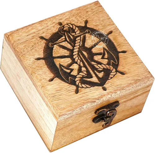 Vista 51 de Urna de madera antigua hecha a mano con grabado del árbol de la vida tallada a mano para mujeres y hombres, joyas Acentos de decoración del hogar