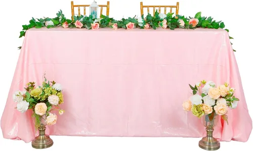 Vista 27 de ShiDianYi Mantel redondo de lentejuelas azul bebé de 72 pulgadas, mantel de lentejuelas con purpurina para pastel de postre con purpurina, mantel
