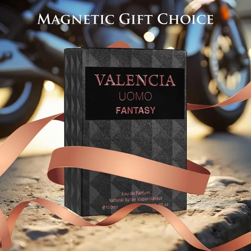 Vista 7 de Valencia UOMO Fantasy Men EDP - Fragancia picante y amaderada - Notas de salida de manzana roja dulce, cardamomo y bergamota de Calabria - Aroma