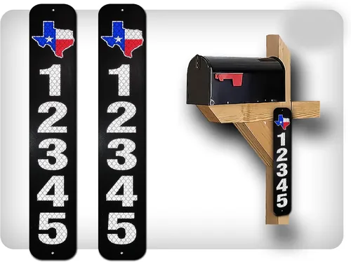 Vista 26 de Curb N Sign - Placas de números para buzón – 3 x 10 pulgadas hechas de aluminio reflectante de alta calidad – Números de buzón súper reflectantes