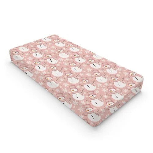Vista 12 de Divertidas fundas para cambiador de Papá Noel, diseño de hojas de abeto de cerezo, para bebés, niños y niñas, para invierno, suaves, transpirables
