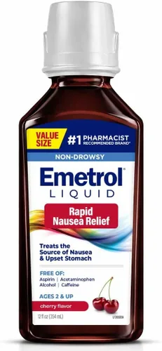 Vista 7 de Emetrol Alivio líquido para las náuseas sin somnolencia, medicina para el malestar estomacal, alivio de náuseas recomendado por farmacéuticos, sabor