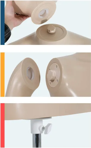 Vista 4 de Maniquí femenino/masculino de 39-56/42-59 pulgadas de altura ajustable, forma de vestido de maniquí de costura, modelo de soporte, cabeza