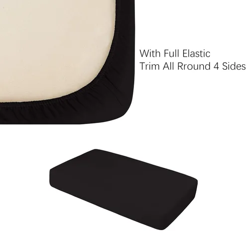 Vista 4 de NTBAY Cuna ajustable de microfibra (28 x 52 pulgadas) y fundas de almohada con cremallera (13 x 18 pulgadas), color negro