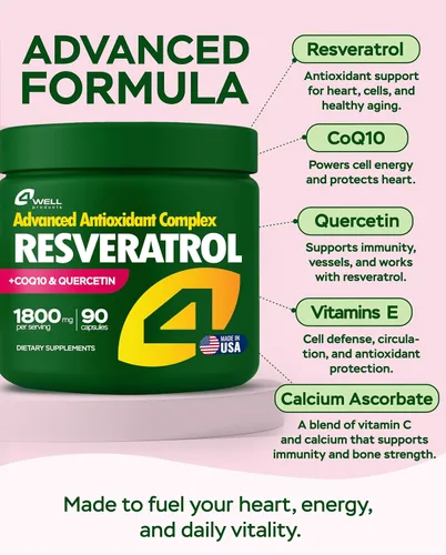 Vista 2 de 4Well Products Resveratrol, 90 Cápsulas + Suplemento NAD Plus, 60 Cápsulas