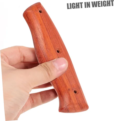 Vista 6 de DOITOOL Mango de cuchillo de madera maciza de repuesto para cuchillos de cocina, cómodo mango de madera ergonómico para fabricación de cuchillos
