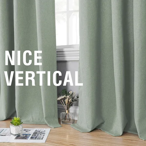 Vista 7 de H.VERSAILTEX Cortinas de oscurecimiento completo con aspecto de lino con forro negro, aislamiento térmico de 84 pulgadas de largo, cortinas