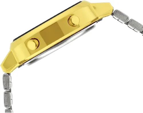 Vista 2 de LA670WGA-1D Reloj digital de tono dorado para mujer RETRO, DoréDoré, Correa