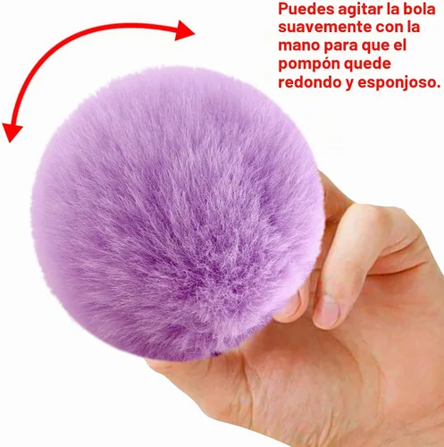 Vista 4 de BQTQ 36 pompones de piel sintética con lazo elástico (brillante)