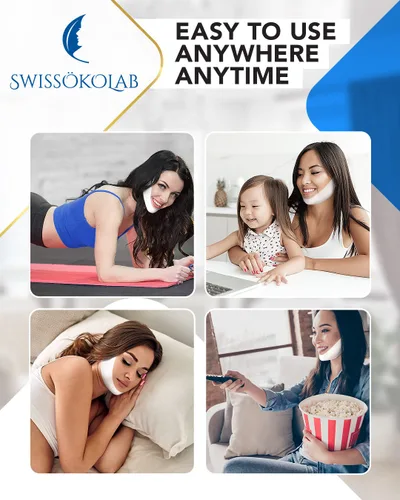 Vista 7 de SWISSÖKOLAB Doble mentón reductor V línea máscara de elevación cara adelgazamiento correa barbilla cuello V en forma de cinta de elevación parche V