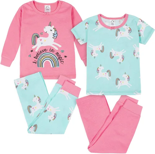 Vista 13 de Conjunto de pijama de 4 piezas con diseño de dinosaurio ajustado para niños Bailarinas