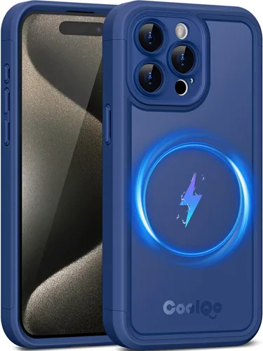 Vista 48 de COOLQO Funda magnética para iPhone 12, doble capa mate resistente a los arañazos, color negro