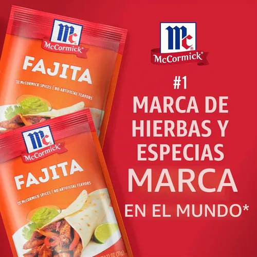 Vista 18 de McCormick Mezcla de condimentos, para fajitas estilo restaurante en casa. Se puede utilizar con: pollo, filete, camarones, verduras, 1.12 oz