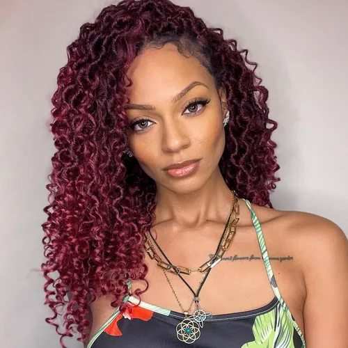 Vista 31 de Goddess Locs - 8 paquetes de cabello de ganchillo Goddess Locs de 10 pulgadas, pelo corto de imitación de ganchillo con rizos pre-enrollados