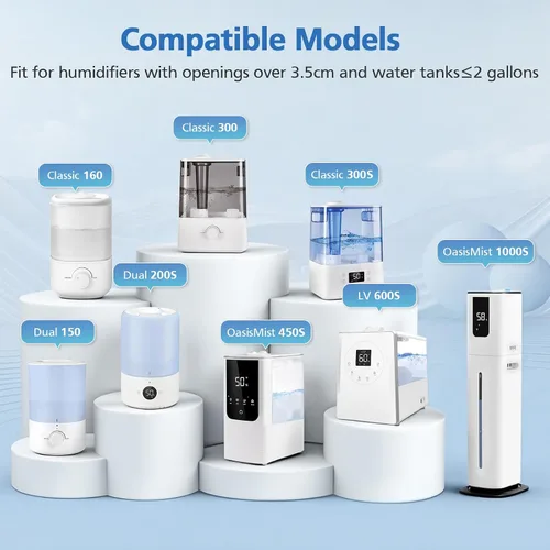 Vista 2 de Paquete de 10 Cartuchos de Desmineralización para Humidificador Compatible con Humidificadores LEVOIT de Relleno Superior, Classic 160, LV600S