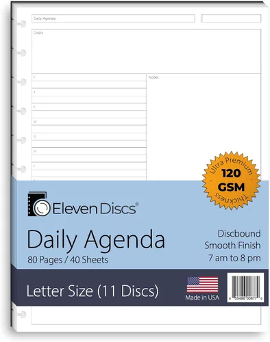 Vista 24 de Eleven Discs Papel Discbound, Hojas de Cuadrícula de Puntos Tamaño Junior - Repuestos Premium de 120gsm Peso Pesado para Cuaderno y Planificador - 8