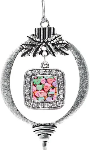 Vista 45 de Inspired Silver - Bon Voyage Cruise Ship Charm Ornamento – Adornos navideños cuadrados de plata con joyas de circonita cúbica