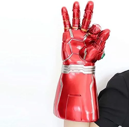 Vista 5 de LED Light Up Infinity Gauntlet Iron Man Gloves with Not Removable Magnet Infinity Stones Batteries - Red Adults and K.ids