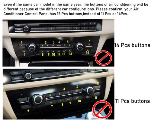 Vista 3 de Jaronx Compatible con el botón de CA de velocidad del ventilador de control de clima BMW, repuesto para 5 pies F07/F10,6 pies F06/F12/F13,7 pies