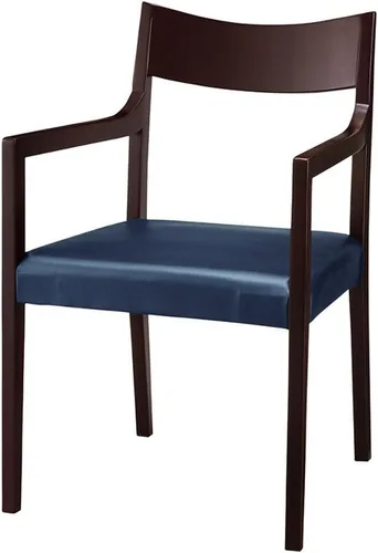 Vista 3 de Sakuraya Industrial DC-104 Dining Chair, Black x Dark Brown