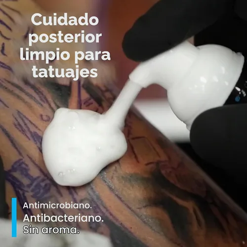 Vista 2 de Jabón de espuma azul H2Ocean, verde, 1,7 onzas líquidas Wash for New Tattoos & Piercings, Fragrance Free Unscented Foam Cleaner with Aloe Vera