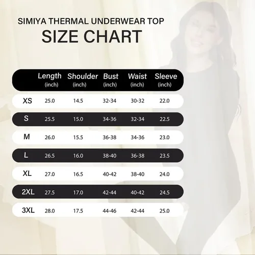 Vista 5 de SIMIYA Camisas térmicas de manga larga para mujer, cuello redondo, capa base suave, ropa interior térmica para clima frío