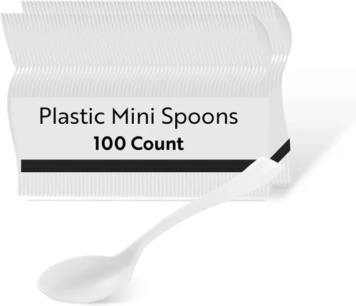 Vista 7 de Restaurantware - Mini tenedor de 4 pulgadas, 100 tenedores pequeños desechables – resistente, par con hormigueros, postres o muestras, tenedores