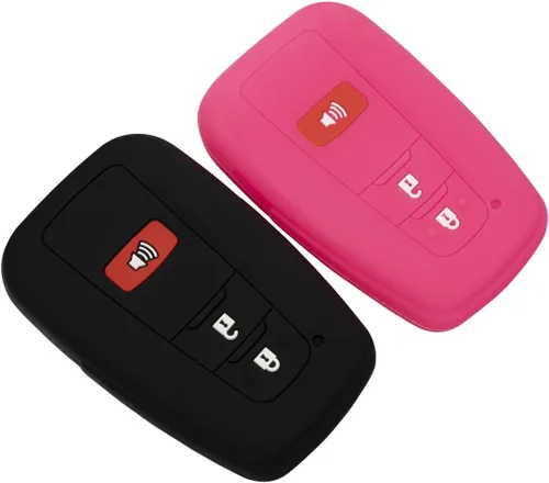Vista 6 de Funda para llavero para Toyota Corolla Hatchback RAV4 XLE Prius de 3 botones 2019-2022, color rosa negro