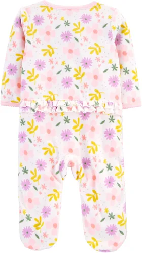 Vista 2 de Simple Joys de Carter's - Paquete de 2 pijamas de algodón y forro polar con pies para bebé niña, para dormir y jugar