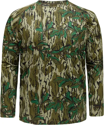 Vista 11 de Camisas Mossy Oak de caza para hombre, de manga larga, con camuflaje Bottomland