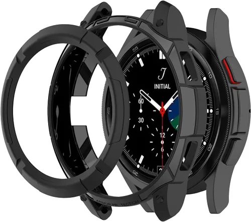 Vista 3 de Funda compatible con Samsung Galaxy Watch 4 Classic de 1.812 pulgadas, funda protectora con borde protector con anillo bisel para Galaxy Watch 4