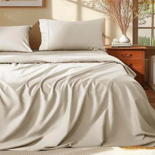 Vista 21 de Shilucheng Juego de Sábanas 100% de Algodón Egipcio - 1000 Hilos, Sábanas de Algodón de Lujo, Ropa de Cama y Fundas de Almohada Transpirables