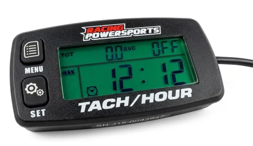 Vista 5 de RacingPowerSports Tacómetro Digital Retroiluminado Medidor de Horas ATV Barco Bicicleta UTV (Paquete de 2)