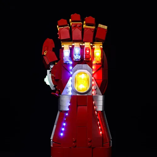 Vista 6 de Kyglaring Kit de iluminación LED diseñado para Lego Nano Gauntlet 76223 (sin modelo) y juego de luces compatible con la réplica de Iron Man