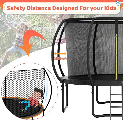 Vista 4 de Zevemomo - Trampolines de 8.0 pies, 10.0 pies, 12.0 pies, 14.0 pies, 16.0 pies, para exteriores, trampolines para niños y adultos, trampolines