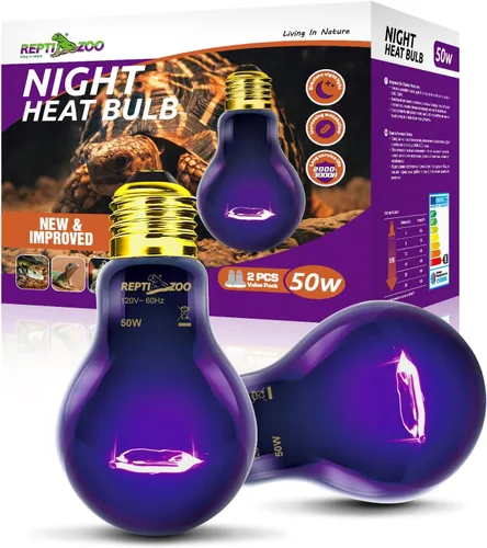 Vista 11 de REPTI ZOO Lámpara de calor para reptiles, paquete de 2 lámparas de 50 W para reptiles UVA luz diurna lámpara de calefacción bombilla bombilla luz