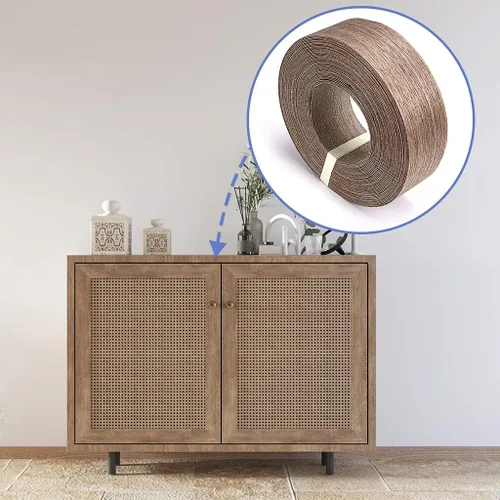 Vista 7 de MOLIGOU Rollo de chapa de madera de nogal, tiras de bandas de borde de madera contrachapada de 2 "× 50', ribete flexible de chapa con parte