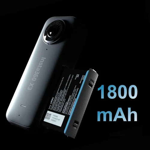 Vista 5 de Insta360 X3 - Cámara de acción 360 impermeable con sensores de 1/2 pulgada de 48 MP, video HDR 360 de 5.7K, foto 360 de 72 MP, lente única 4K, modo