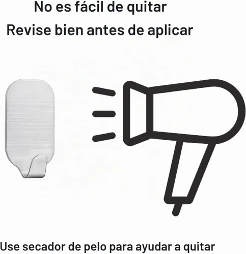 Vista 7 de Ganchos autoadhesivos pequeños para colgar ganchos resistentes para ganchos adhesivos de pared, paquete de 10