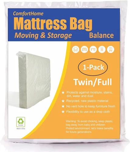 Vista 14 de ComfortHome Bolsa de colchón para mudanza y almacenamiento, se adapta a colchones de tamaño Queen y King, paquete de 1
