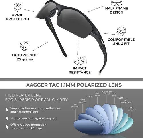 Vista 3 de Gafas de sol deportivas polarizadas para hombres y mujeres UV400