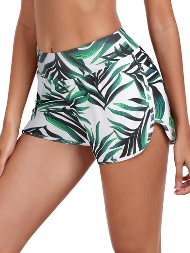 Vista 14 de RELLECIGA Pantalones Cortos de Tabla para Mujer de Cintura Alta con Control de Abdomen y Shorts de Natación Integrados Negro