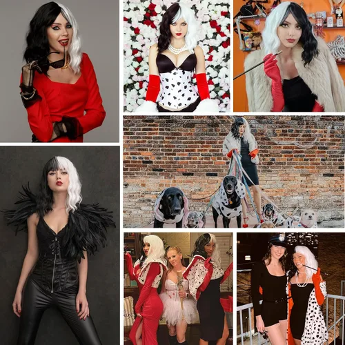 Vista 103 de Peluca de cosplay estilo Bob azul oscuro + horquilla de libélula + collar para fiesta, disfraz de Halloween, peluca de mujer