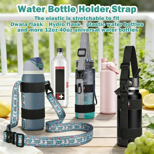 Vista 7 de HEYSKAY Soporte para botella de agua con correa, correa para botella de agua con correa de hombro ajustable para Owala FreeSip de 24 a 40 onzas