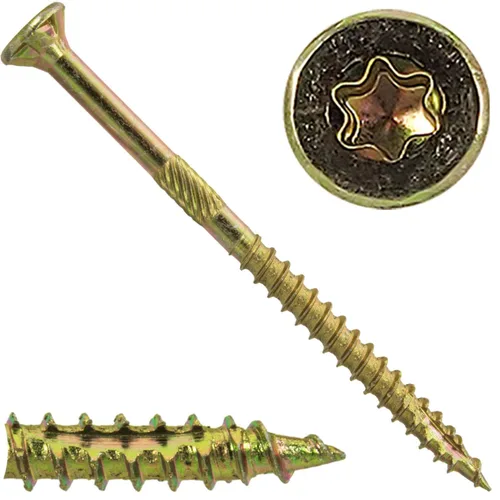 Vista 100 de 8 x 1 revestimiento exterior recubierto de bronce, tornillo de madera multiusos compatible con ACQ, cabeza plana Torx/Star Drive de 1 libra, 288