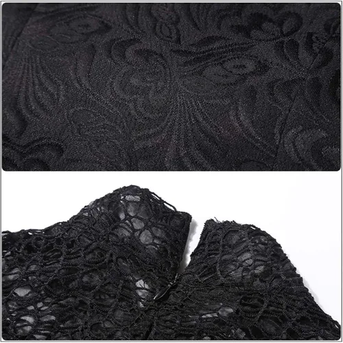 Vista 6 de MIAOCOS Yennefer Disfraz de mujer negro vestido de madre reina Cosplay fiesta adulto sirena falda gótica vintage medieval traje