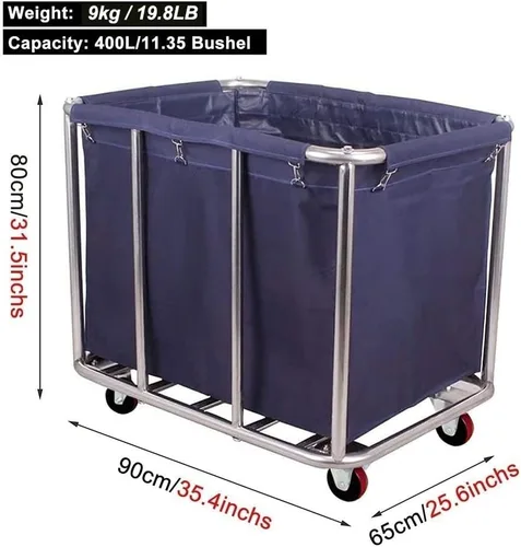 Vista 2 de Easyars Carrito de lavandería grande con ruedas, cesta de almacenamiento con ruedas de alta resistencia, camión de carga de 330 libras para hoteles
