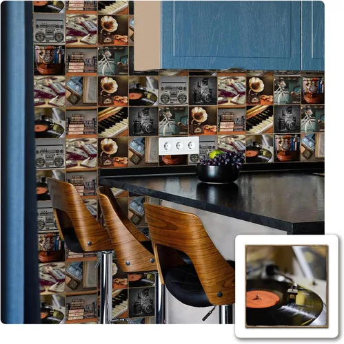 Vista 20 de Alwayspon Vinilo adhesivo efecto piedra, pegatinas para azulejos de pared autoadhesivas, protector antisalpicaduras para cocina y baño, T026